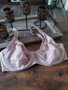 NWOT 38D Brown Cream Sexy Unpadded Underwire comfy Straps Bra